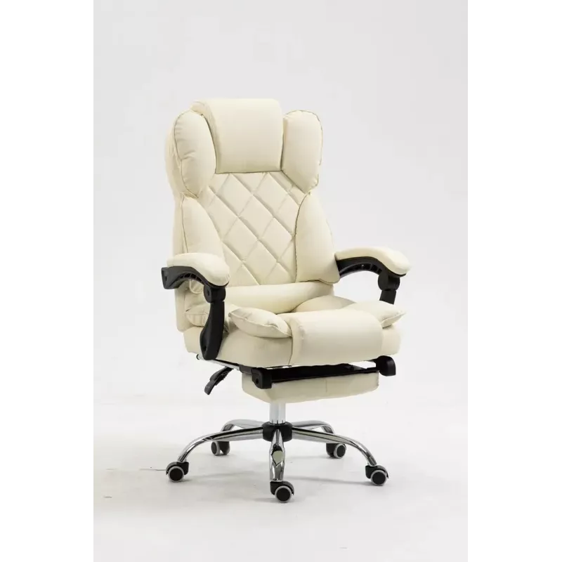 Pöörlev kontoritool ActiveJet YK7416 — ergonoomiline pöördtool, beež kunstnahk, metallraam, polsterdatud seljatugi, jalajälg
