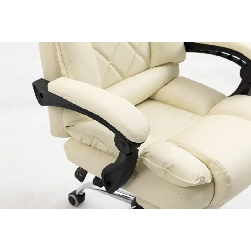 Pöörlev kontoritool ActiveJet YK7416 — ergonoomiline pöördtool, beež kunstnahk, metallraam, polsterdatud seljatugi, jalajälg