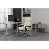 Pöörlev kontoritool ActiveJet YK7416 — ergonoomiline pöördtool, beež kunstnahk, metallraam, polsterdatud seljatugi, jalajälg