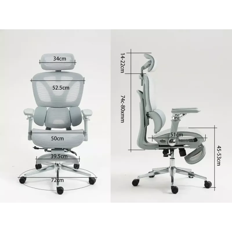 Ergonoomiline kontoritool ActiveJet YK848 — võrkiste ja -seljatugi, must, seljatugi 50,5×57 cm, istme laius 48,5 cm