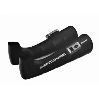 Lümfidrenaažikompressioonimassaažiseade jalgadele ActiveJet ACM-PLUS-A1 S — aku 25 W, sisseehitatud aku, 330×840×60 mm, must/oranž
