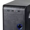 PC-korpus Akyga AK939BL Midi Tower — ATX/Micro-ATX tugi, 3×3,5 tolli + 3×2,5 tolli sahtlit, GPU kuni 385 mm, USB 2.0