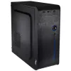 PC-korpus Akyga AK939BL Midi Tower — ATX/Micro-ATX tugi, 3×3,5 tolli + 3×2,5 tolli sahtlit, GPU kuni 385 mm, USB 2.0