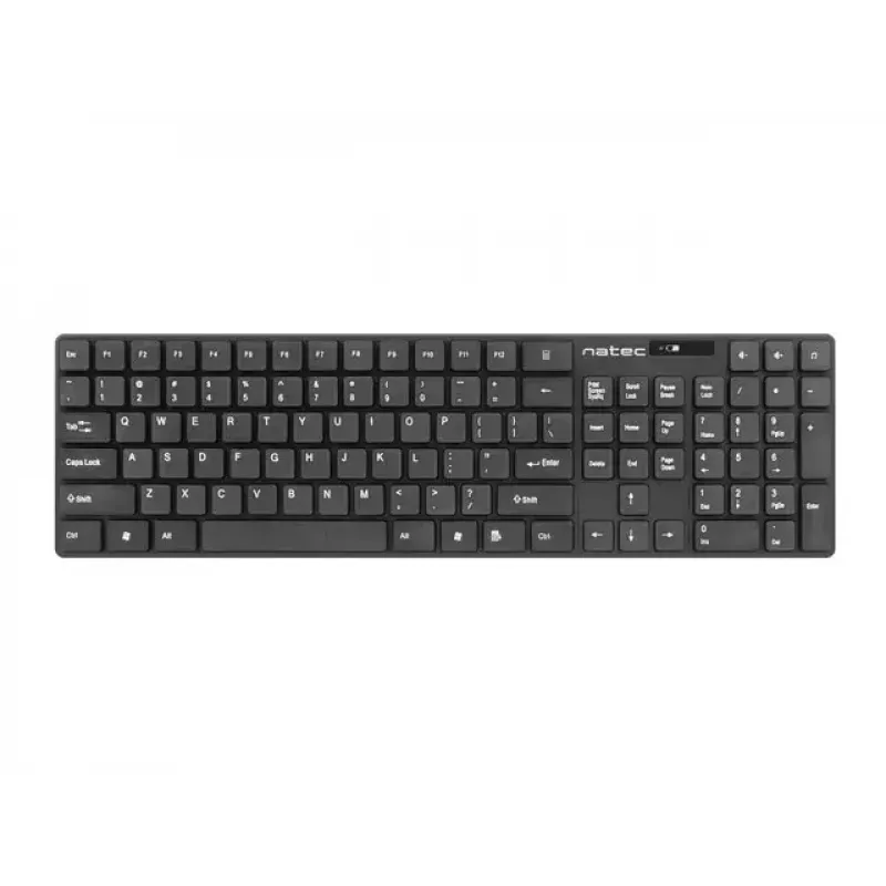 Juhtmevaba klaviatuuri ja hiire komplekt NATEC Stingray NZB-1440 — RF-juhtmevaba, täissuuruses 108-klahviga QWERTY, USA inglise keel, must