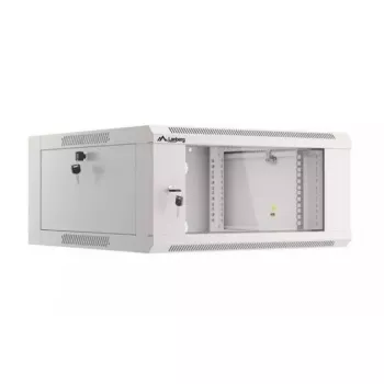 Seinale kinnitatav 19-tolline 4U võrgukapp LANBERG WAFA-5604-10S, 600 mm sügavus, hall, klaasuks (kokkupandav)