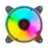 120 mm ARGB korpuseventilaator 4-pakend SAVIO FAN-01 kontrolleri ja puldiga, 12 V, 1200 p/min, 25 dB (must)