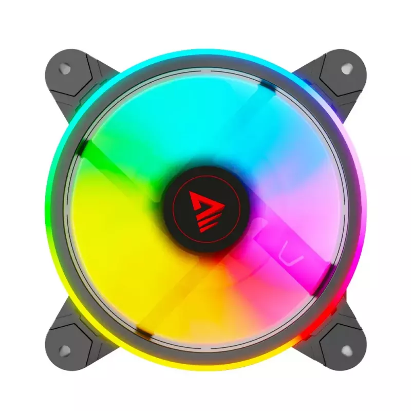 120 mm ARGB korpuseventilaator 4-pakend SAVIO FAN-01 kontrolleri ja puldiga, 12 V, 1200 p/min, 25 dB (must)