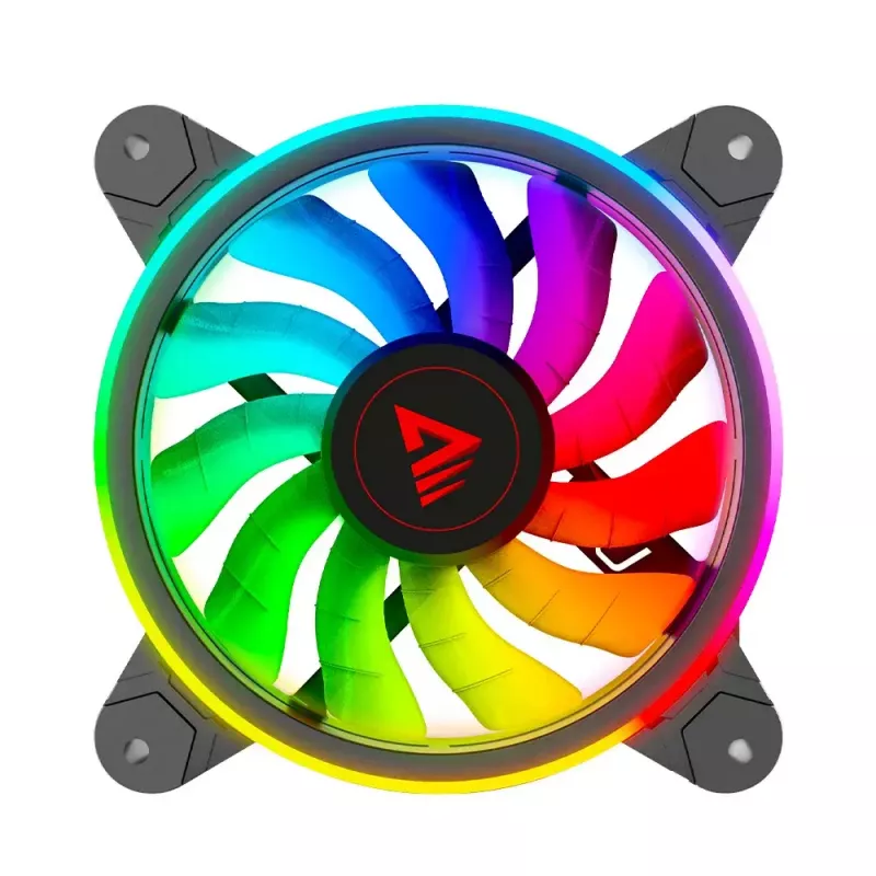 120 mm ARGB korpuseventilaator 4-pakend SAVIO FAN-01 kontrolleri ja puldiga, 12 V, 1200 p/min, 25 dB (must)
