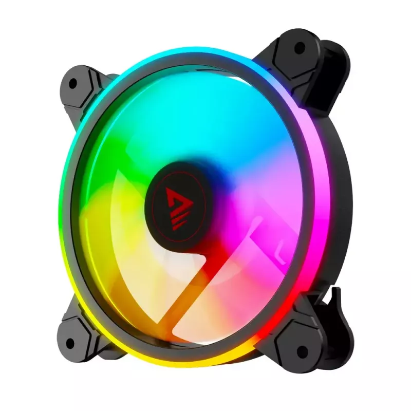 120 mm ARGB korpuseventilaator 4-pakend SAVIO FAN-01 kontrolleri ja puldiga, 12 V, 1200 p/min, 25 dB (must)