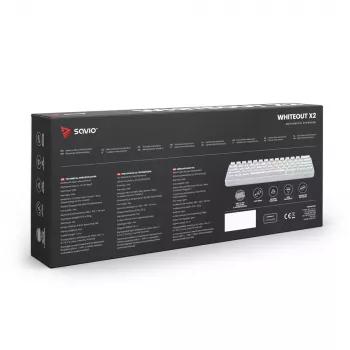Savio ValgeOUT X2 RED mänguklaviatuur USB QWERTY mehaaniline 61 klahvi