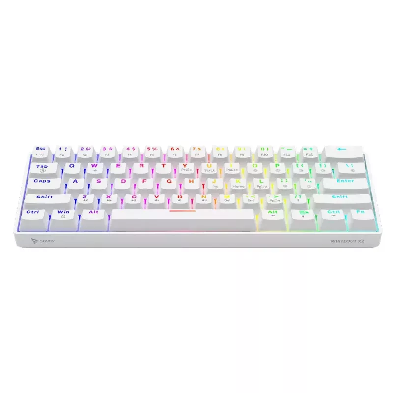 Savio ValgeOUT X2 RED mänguklaviatuur USB QWERTY mehaaniline 61 klahvi