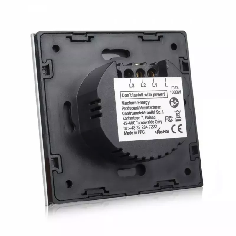 Puutetundlik valguslüliti MACLEAN MCE703W, klaaspaneel, 1 lülituskoht, 220V