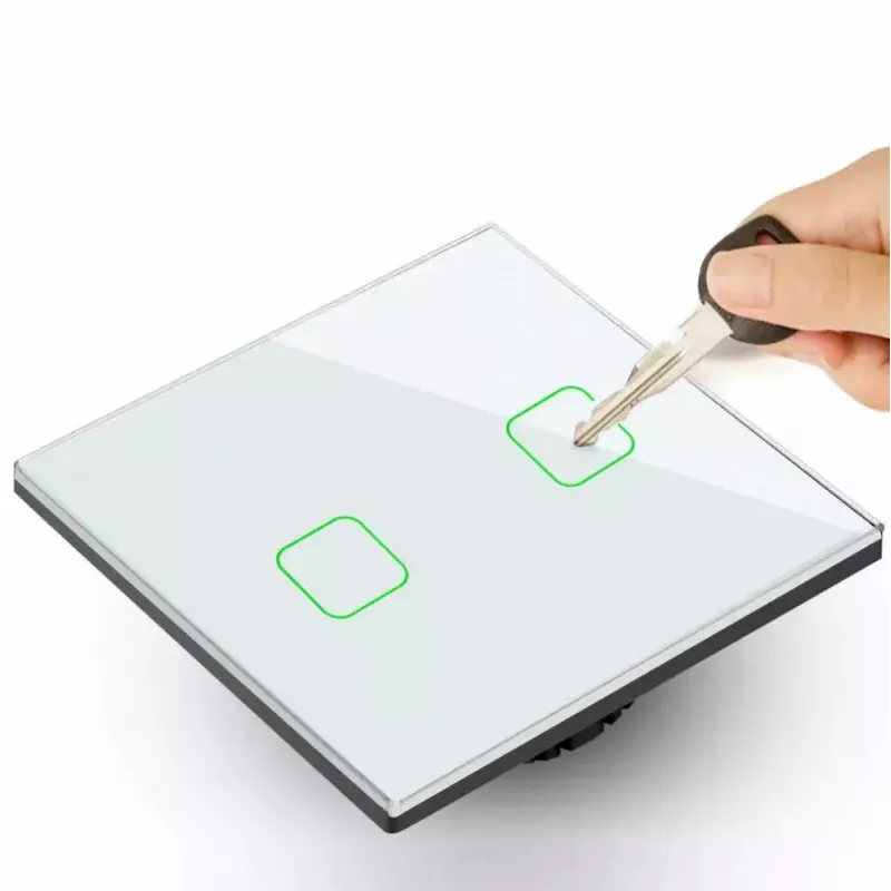Puutetundlik valguslüliti MACLEAN MCE703W, klaaspaneel, 1 lülituskoht, 220V