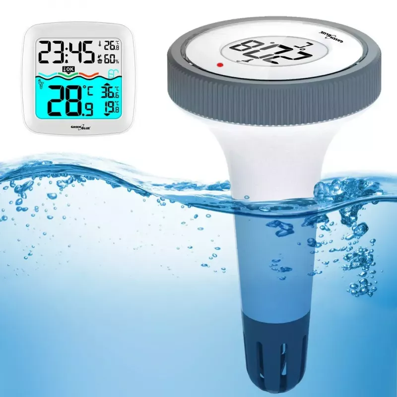Juhtmeveta basseini temperatuuriandur GreenBlue GB216 IPX7 veekindel, mudel GB216