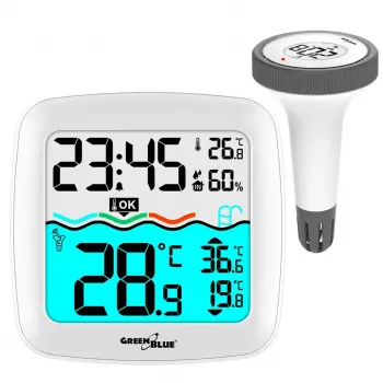 Juhtmeveta basseini temperatuuriandur GreenBlue GB216 IPX7 veekindel, mudel GB216