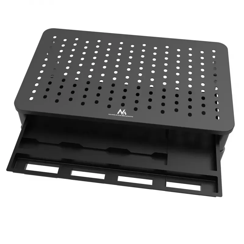 Sülearvuti alus MACLEAN MC-946 13–32-tollistele seadmetele, 3-tasemeline kõrgus (11/13/15 cm), sahtliga, must, kuni 20 kg