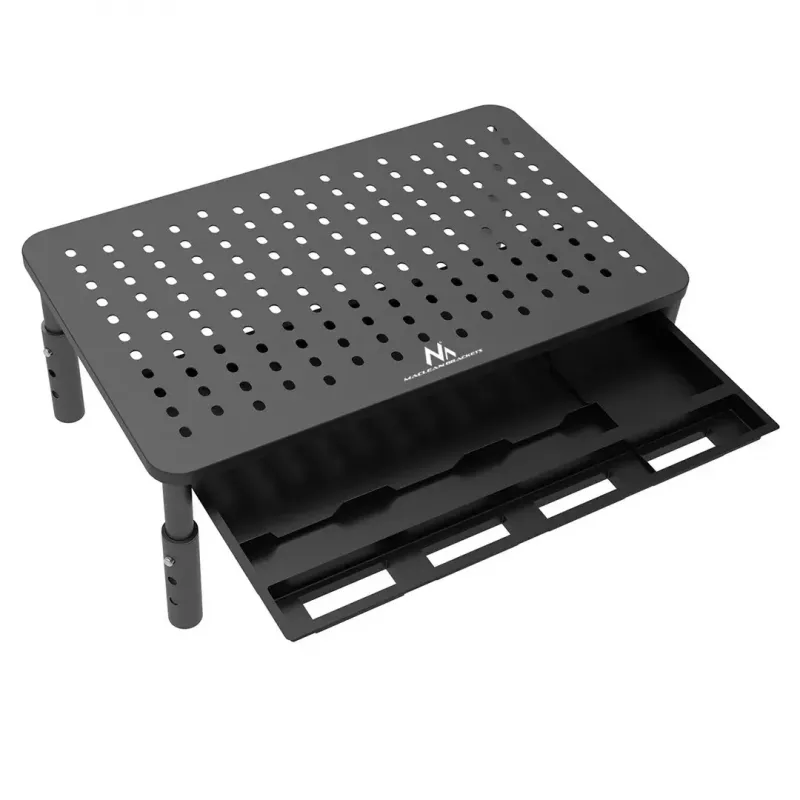 Sülearvuti alus MACLEAN MC-946 13–32-tollistele seadmetele, 3-tasemeline kõrgus (11/13/15 cm), sahtliga, must, kuni 20 kg