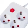 Pikendusjuhe MACLEAN MCE393 W — 4 pistikupesa + 3×USB, 110–240 V, 2,1 A USB, 2500 W, 3 m, valge