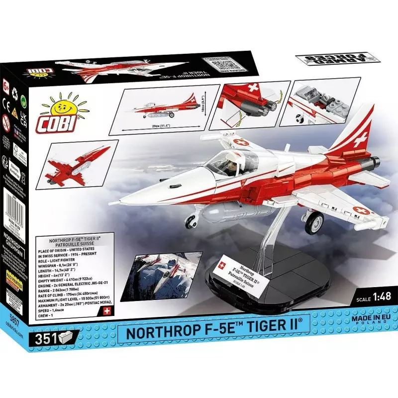 Ehitusmänguasi Cobi Northrop F-5E Tiger II mudel 5857 ehitusklotside komplekt