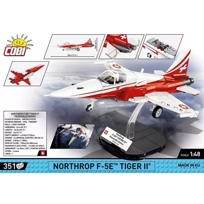 Ehitusmänguasi Cobi Northrop F-5E Tiger II mudel 5857 ehitusklotside komplekt