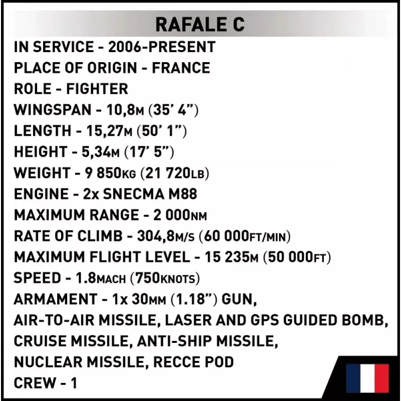 Ehitusklotside komplekt Cobi Rafale C 551 osa mudel COBl-5901