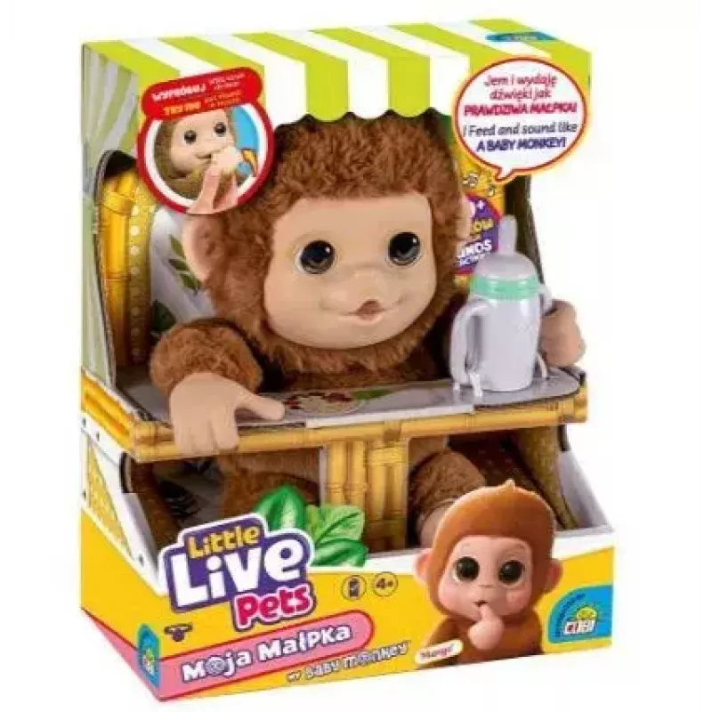 Interaktiivne mänguasi Cobi Little Live Pets Monkey MO-26613 — interaktiivne lemmikloomamänguasi helide ja liigutustega