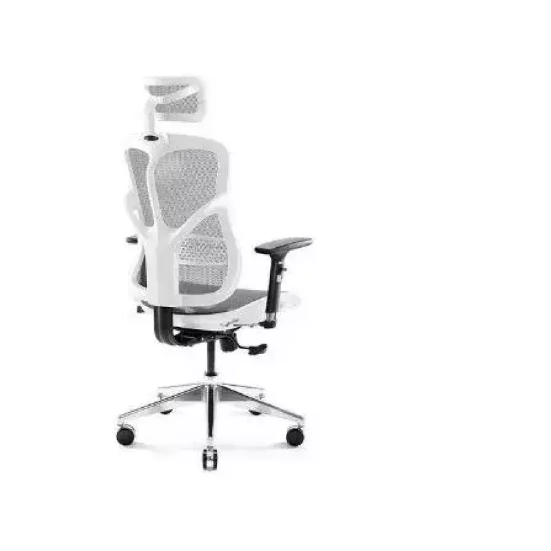 Ergonoomiline kontoritool Diablo Chairs V-Basic valge-hall — reguleeritav kõrgus ja kallutus, käetoed, nimmetugi