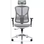 Ergonoomiline kontoritool Diablo Chairs V-Basic valge-hall — reguleeritav kõrgus ja kallutus, käetoed, nimmetugi