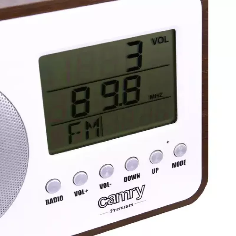Kaasaskantav raadio Camry CR 1153 — FM-kaasaskantav raadio LCD-ekraaniga, ühe kõlariga, automaatse digitaalse häälestusega, alalisvoolutoitega