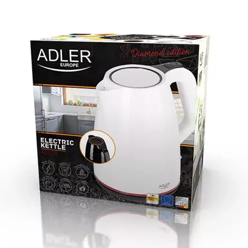 Elektriline veekeetja Adler AD 1277 1,7 L 2200 W Valge
