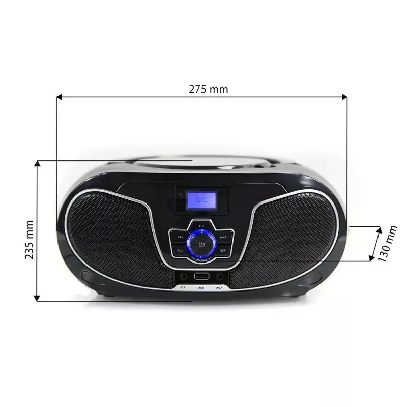 Kaasaskantav boombox MANTA BBX007 Bluetooth 5.0, FM-raadio (87,5–108 MHz), LCD, teleskoopantenniga