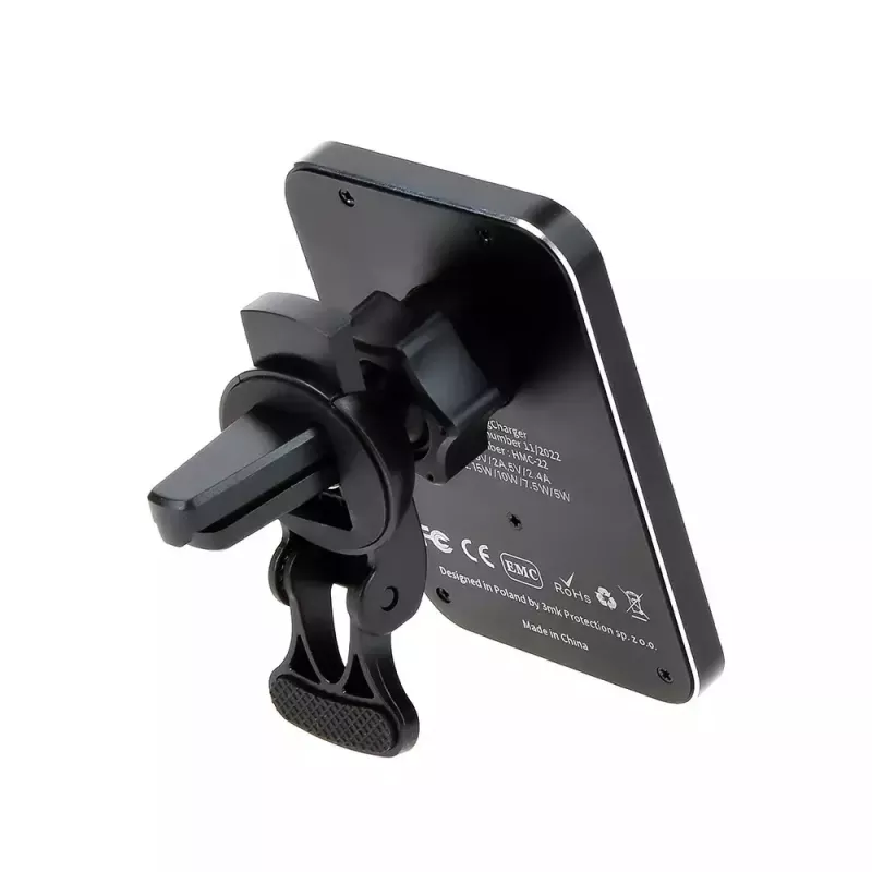 3MK HARDY MagCharger auto juhtmevaba laadija — Auto USB-C 5/9V, kiir juhtmevaba laadimine, must