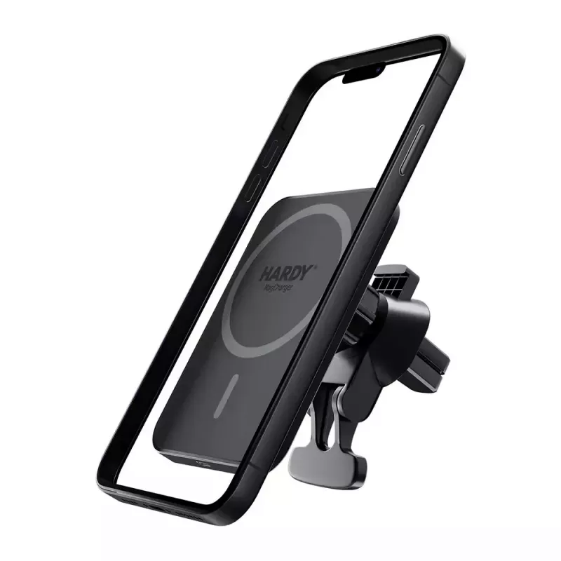 3MK HARDY MagCharger auto juhtmevaba laadija — Auto USB-C 5/9V, kiir juhtmevaba laadimine, must
