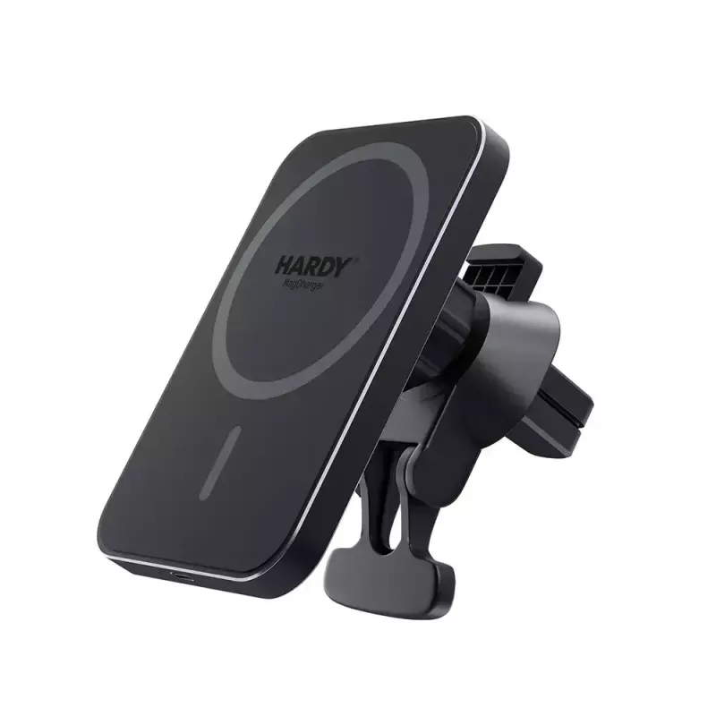 3MK HARDY MagCharger auto juhtmevaba laadija — Auto USB-C 5/9V, kiir juhtmevaba laadimine, must