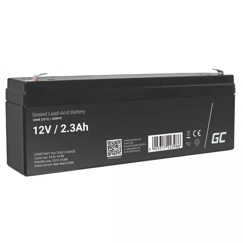 UPS-aku roheline Cell AGM18 12V 2,3Ah