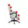 Mängutool Huzaro FORCE 4.7 RGB Valge — polsterdatud riidest koppiste, max koormus 140 kg, reguleeritav kõrgus 43–53 cm, kalle 90–140°