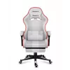 Mängutool Huzaro FORCE 4.7 RGB Valge — polsterdatud riidest koppiste, max koormus 140 kg, reguleeritav kõrgus 43–53 cm, kalle 90–140°