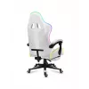 Mängutool Huzaro FORCE 4.7 RGB Valge — polsterdatud riidest koppiste, max koormus 140 kg, reguleeritav kõrgus 43–53 cm, kalle 90–140°