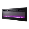 TV-kapp Cama Meble EVA elektrikaminaga 180×40×52 cm, valge karkass, läikvalged uksed, MDF pealispind