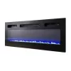 TV-kapp Cama Meble EVA elektrikaminaga 180×40×52 cm, valge karkass, läikvalged uksed, MDF pealispind