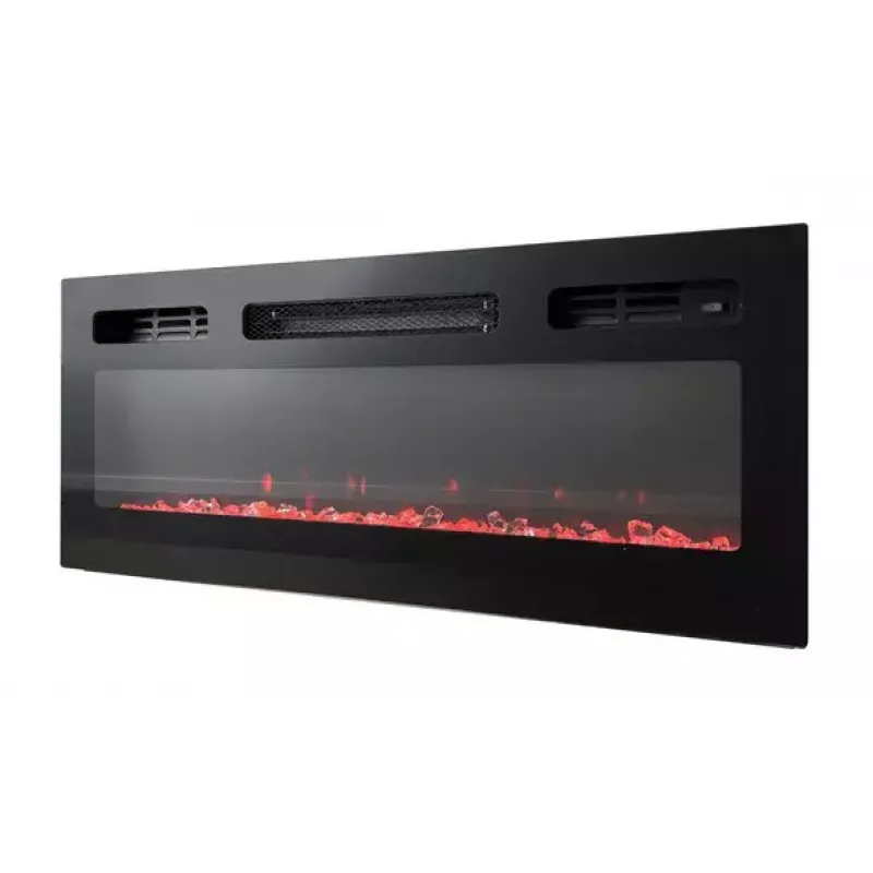 TV-kapp Cama Meble EVA elektrikaminaga 180x40x52 cm, must/läikiv must