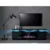 TV-kapp Cama Meble EVA elektrikaminaga 180x40x52 cm, must/läikiv must