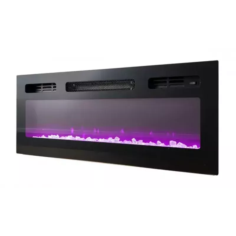 TV-kapp Cama Meble EVA elektrikaminaga 180x40x52 cm, must/läikiv must