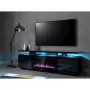 TV-kapp Cama Meble EVA elektrikaminaga 180x40x52 cm, must/läikiv must
