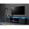 TV-kapp Cama Meble EVA elektrikaminaga 180x40x52 cm grafiit/läikiv grafiit