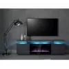 TV-kapp Cama Meble EVA elektrikaminaga 180x40x52 cm grafiit/läikiv grafiit