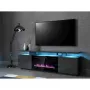 TV-kapp Cama Meble EVA elektrikaminaga 180x40x52 cm grafiit/läikiv grafiit