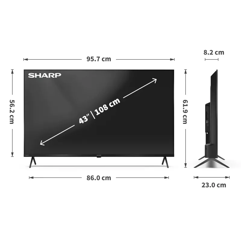 Sharp 43HL4265E TV 109,2 cm (43 tolli) 4K Ultra HD nutiteler Wi-Fi must