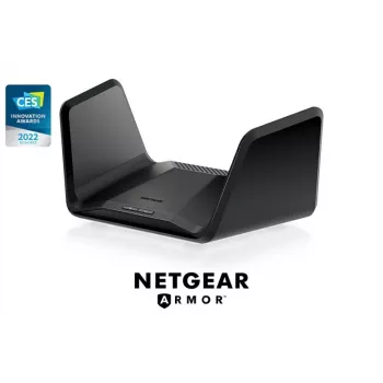 NETGEAR Nighthawk AXE7800 WiFi-ruuter (RAXE300), Wi-Fi 6 (802.11ax), kolmeribaline (2,4 GHz / 5 GHz / 5 GHz), Ethernet LAN, must, kaasaskantav ruuter