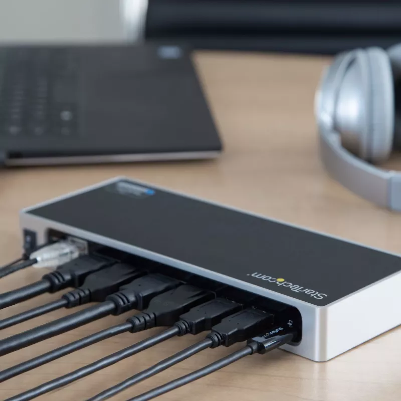 StarTech.com USB-C ja USB-A dokk – kahe monitori 4K 60Hz dokk DisplayPort + HDMI – hübriidne USB 3.0 dokkimisjaam USB-C või USB-A sülearvutitele – 6x USB Type-A, GbE – USB 3.1 Gen 1 – Mac/Windows